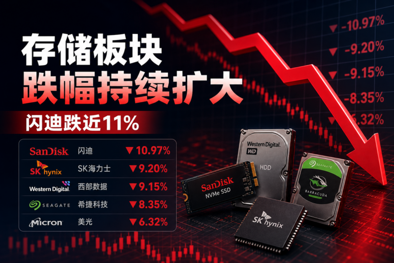 存储板块跌幅持续扩大,闪迪跌近11%-指挥使社区 - 真实线索、热点议题与深度观察