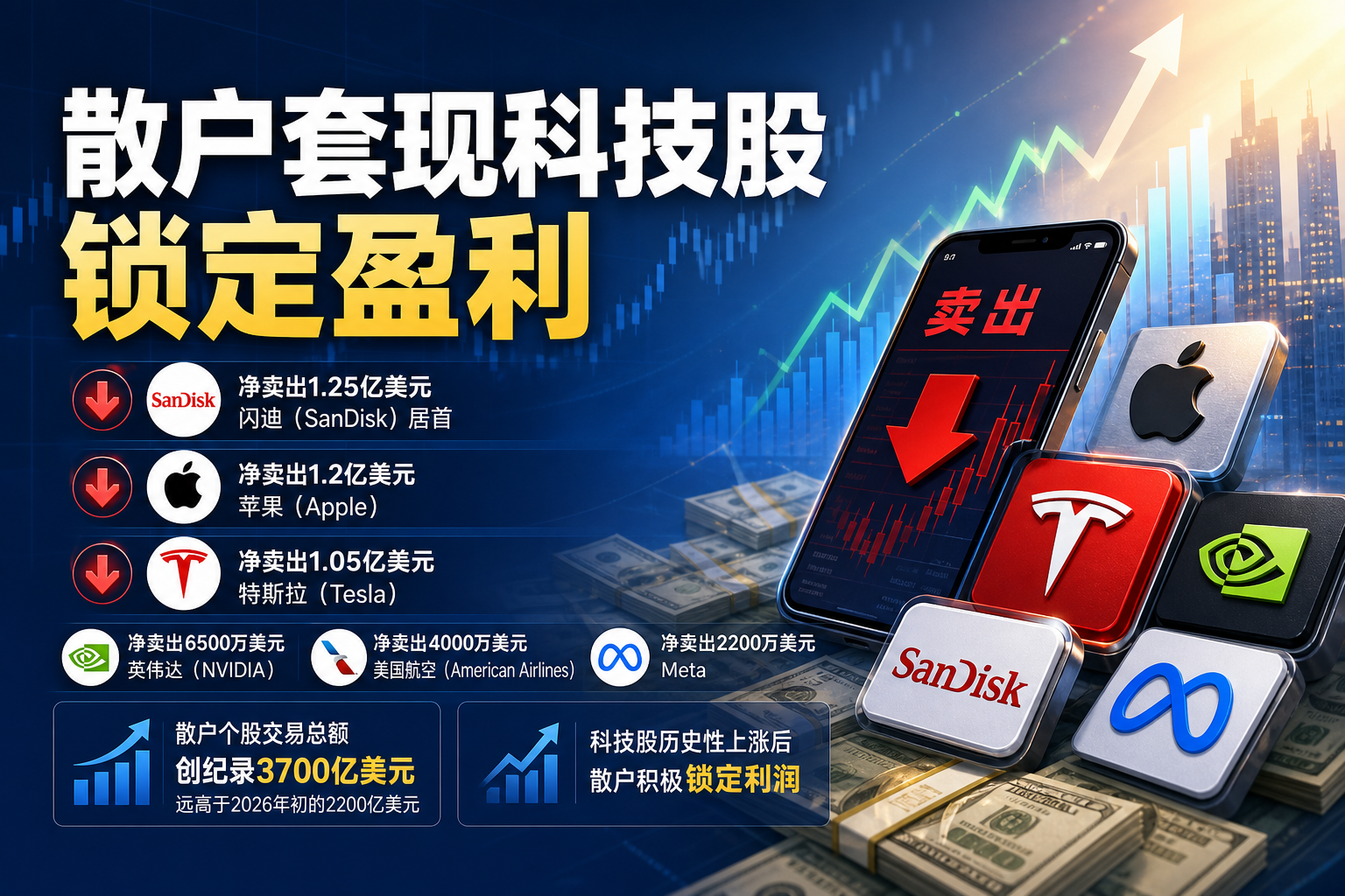 散户套现科技股 锁定盈利