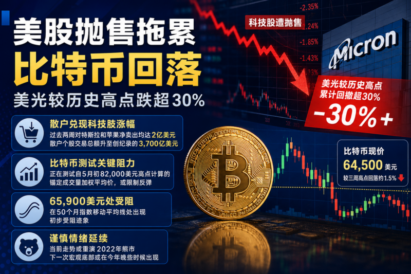 美股抛售拖累比特币回落，美光较历史高点跌超30%-指挥使社区 - 真实线索、热点议题与深度观察