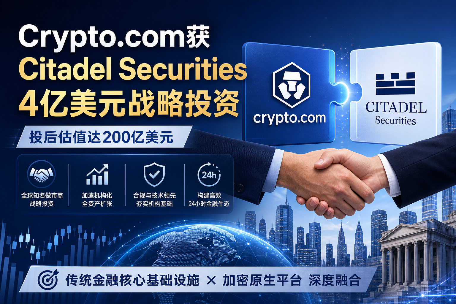 Crypto.com获Citadel Securities 4亿美元战略投资