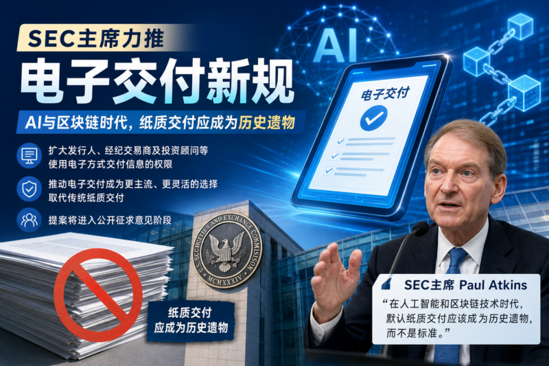 SEC主席力推电子交付新规:AI与区块链时代,纸质交付应成为历史遗物-指挥使社区 - 真实线索、热点议题与深度观察