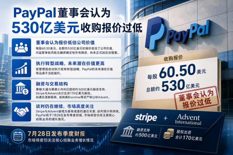 PayPal董事会认为530亿美元收购报价过低-指挥使社区 - 真实线索、热点议题与深度观察
