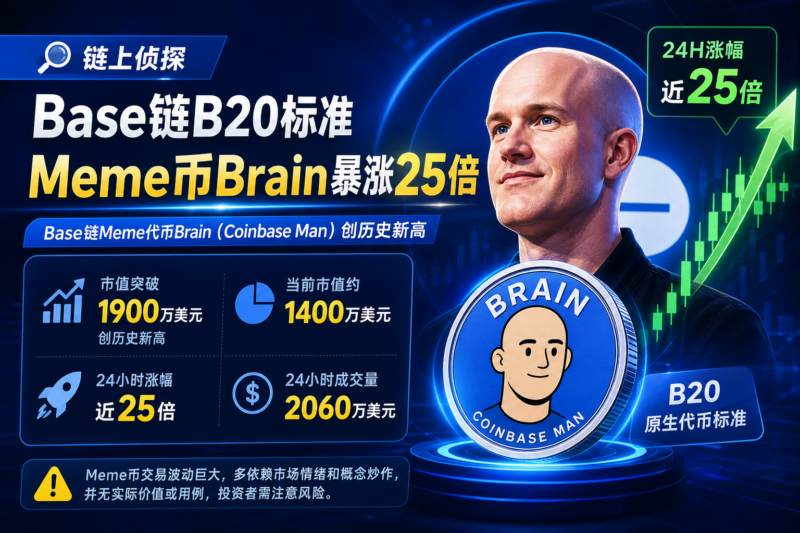 链上侦探 | Base链B20标准Meme币Brain暴涨25倍-指挥使社区 - 真实线索、热点议题与深度观察