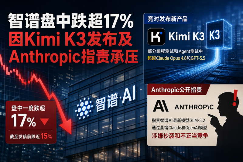 智谱盘中跌超17%,因Kimi K3发布及Anthropic指责承压-指挥使社区 - 真实线索、热点议题与深度观察