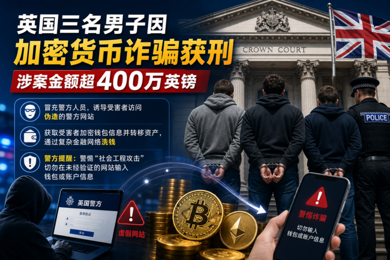 英国三名男子因加密货币诈骗获刑,涉案金额超400万英镑-指挥使社区 - 真实线索、热点议题与深度观察