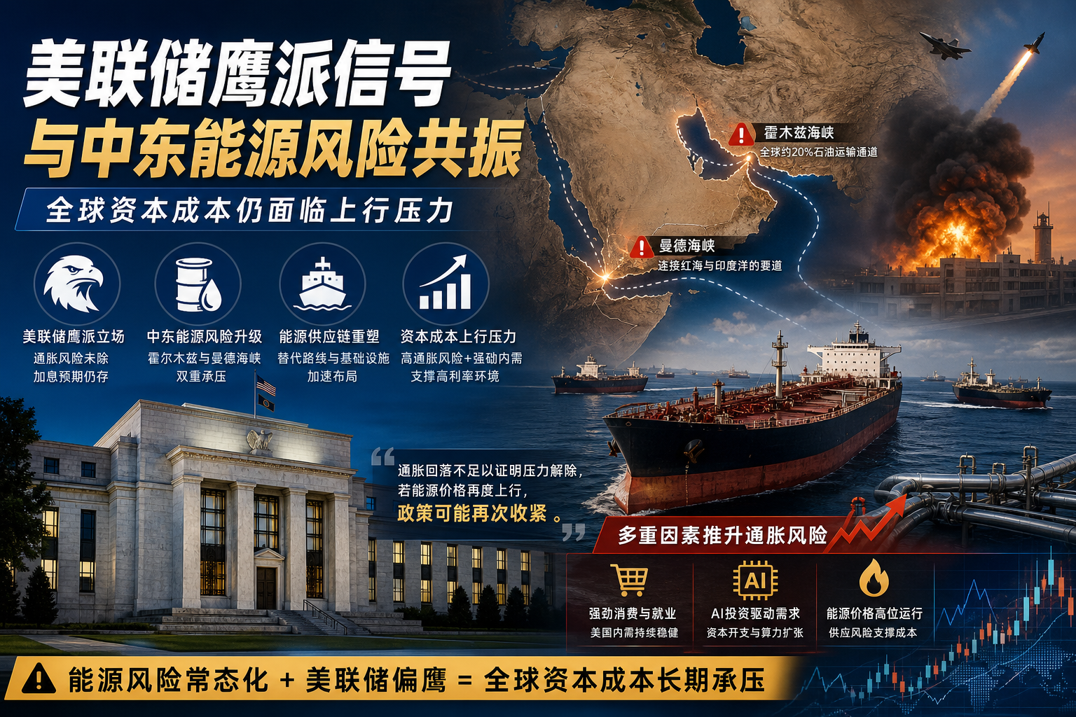 美联储鹰派信号与中东能源风险共振,全球资本成本仍面临上行压力