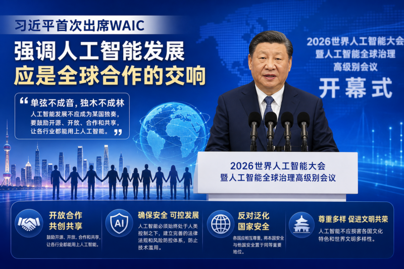 习近平首次出席WAIC:强调人工智能发展应是全球合作的交响-指挥使社区 - 真实线索、热点议题与深度观察
