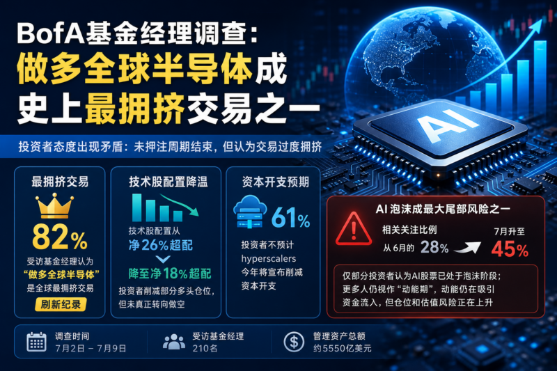 BofA基金经理调查:做多全球半导体成史上最拥挤交易之一-指挥使社区 - 真实线索、热点议题与深度观察