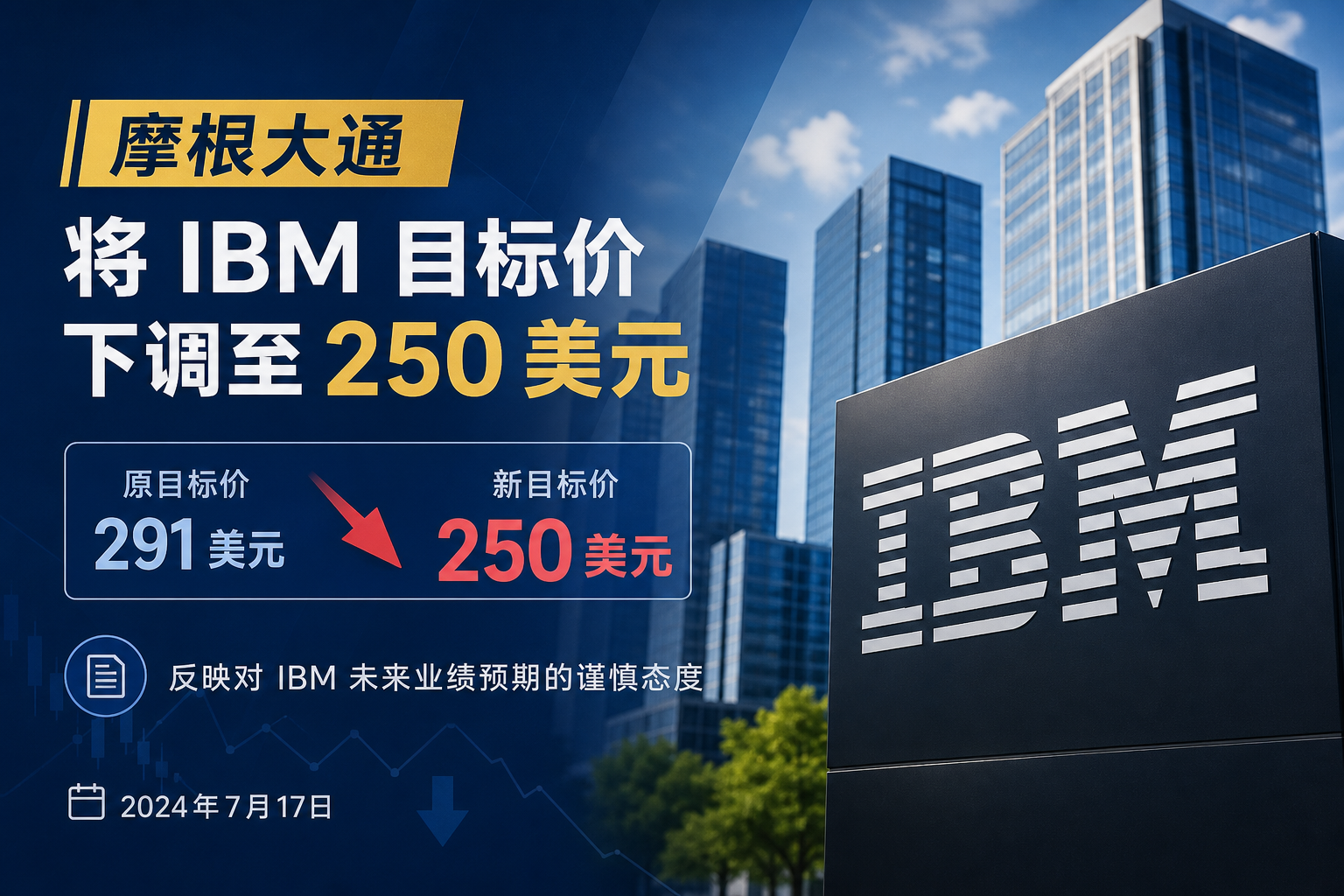 摩根大通将IBM目标价下调至250美元