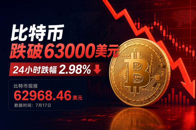 比特币跌破63000美元，24小时跌幅2.98%-指挥使社区 - 真实线索、热点议题与深度观察