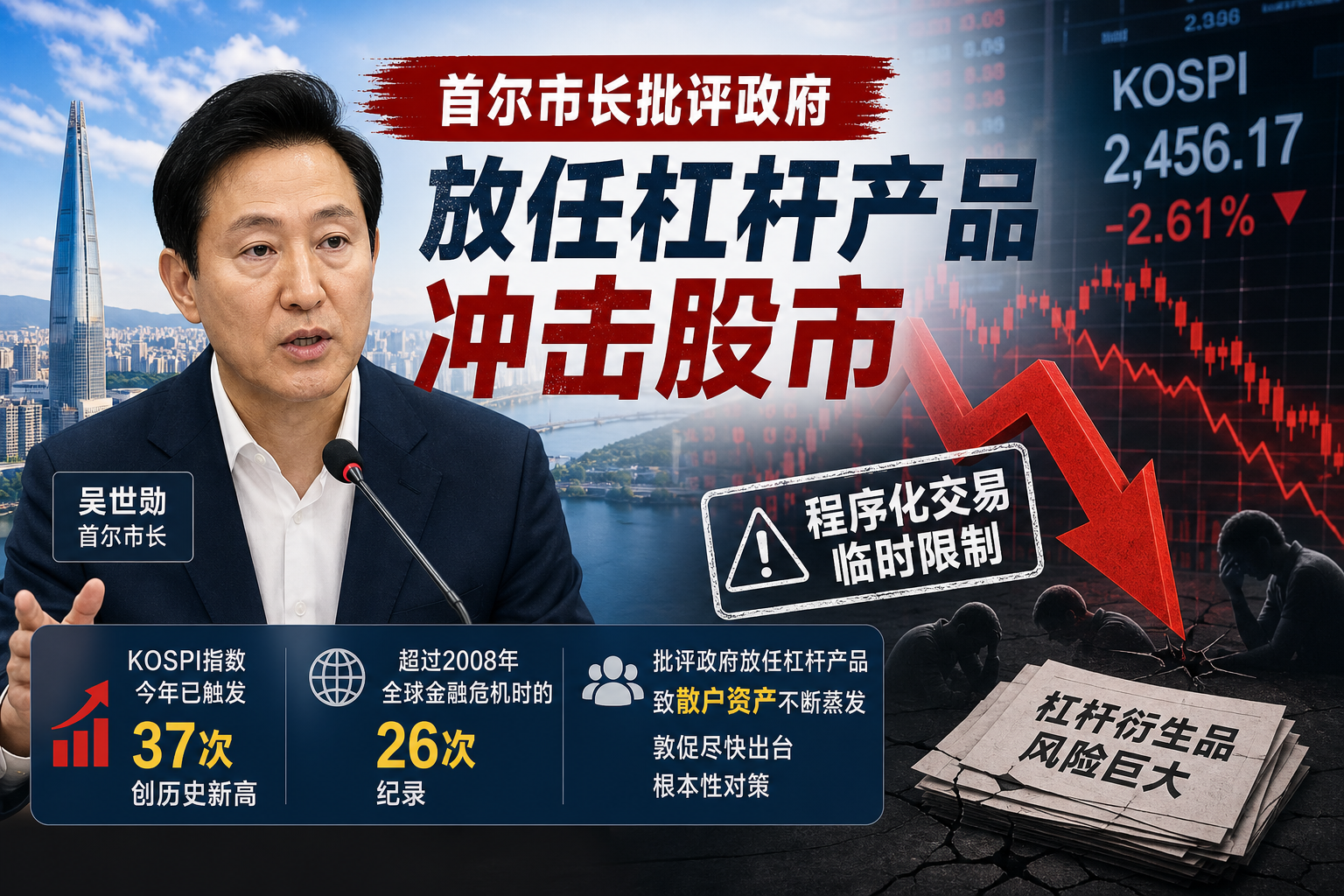 韩国首尔市长批评政府放任杠杆产品冲击股市