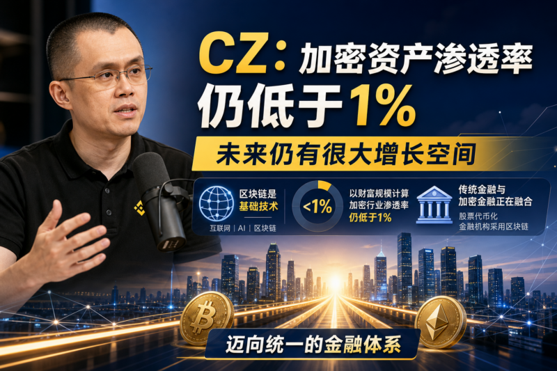 CZ:加密资产渗透率仍低于1%,未来仍有很大增长空间-指挥使社区 - 真实线索、热点议题与深度观察
