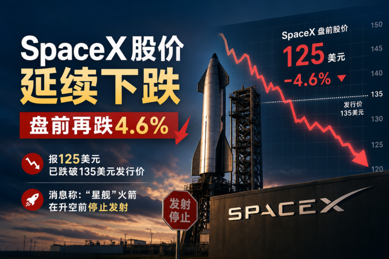 SpaceX股价延续下跌,盘前再跌4.6%-指挥使社区 - 真实线索、热点议题与深度观察