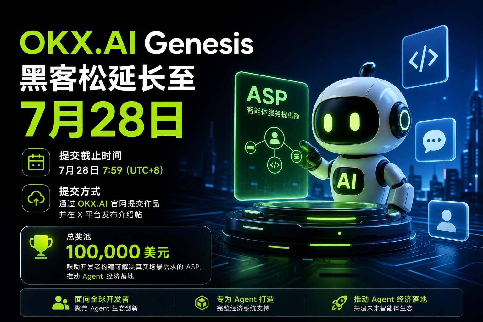 OKX.AI Genesis 黑客松延长至7月28日
