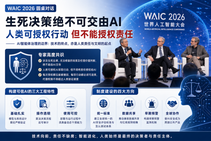 WAIC 2026圆桌:生死决策绝不可交由AI,人类可授权行动但不能授权责任-指挥使社区 - 真实线索、热点议题与深度观察