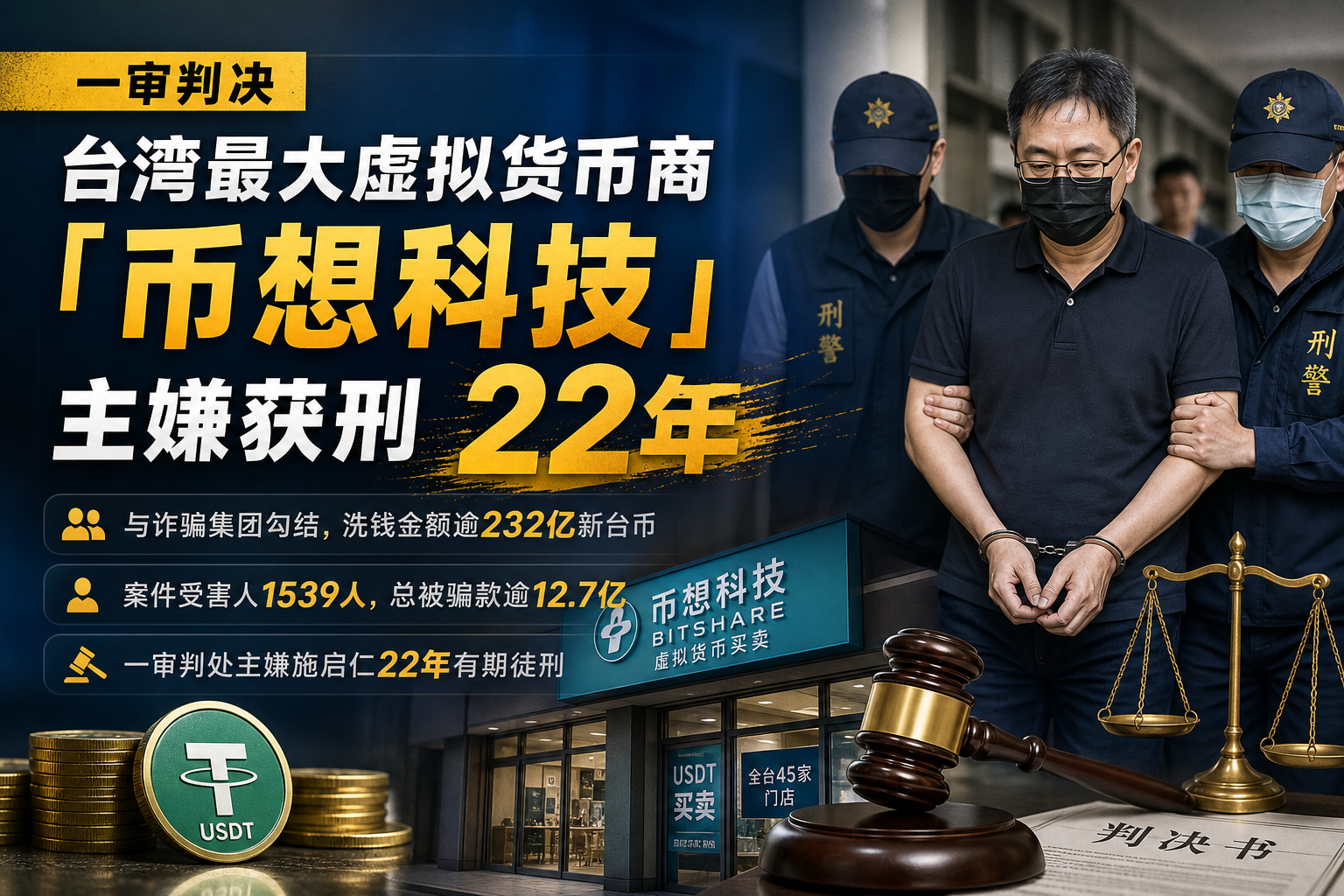 中国台湾最大虚拟货币商「币想科技」主嫌一审获刑22年