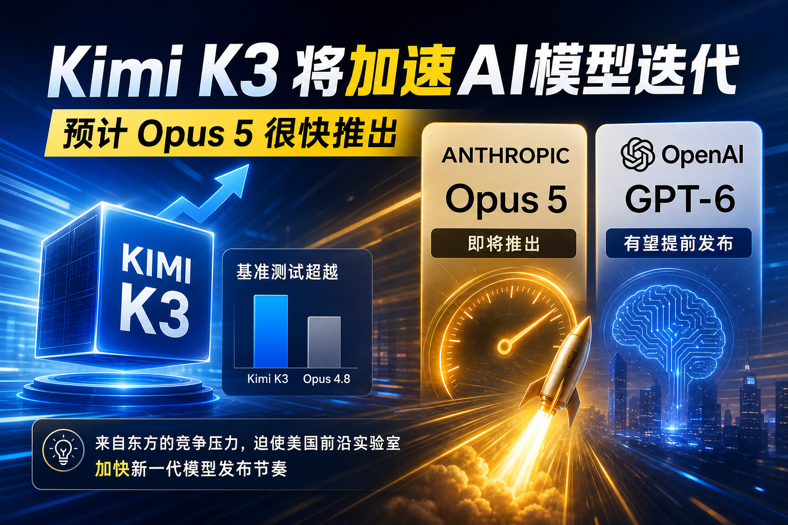 观点:Kimi K3将加速AI模型迭代,预计Opus 5很快推出