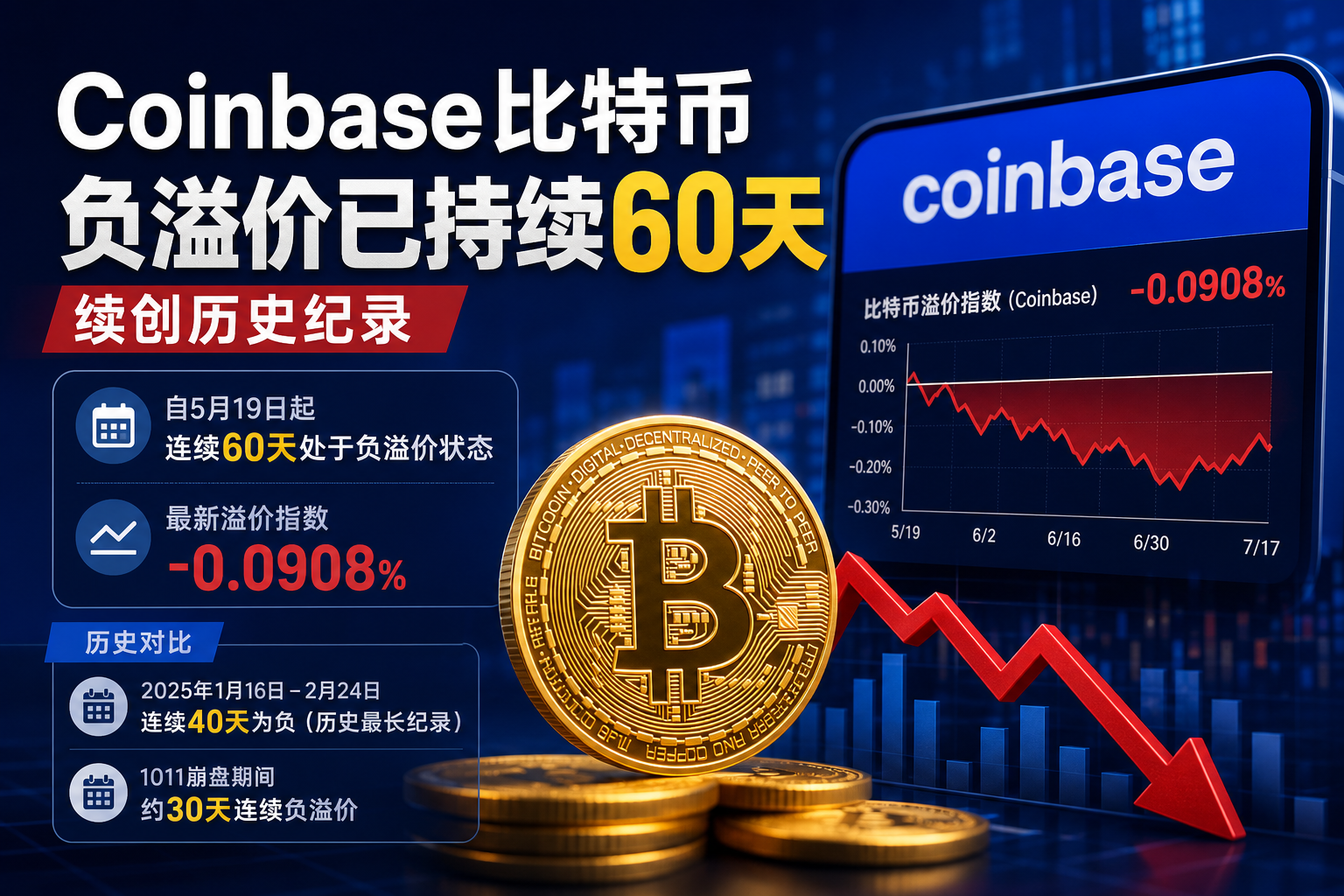 Coinbase比特币负溢价已持续60天 续创历史纪录