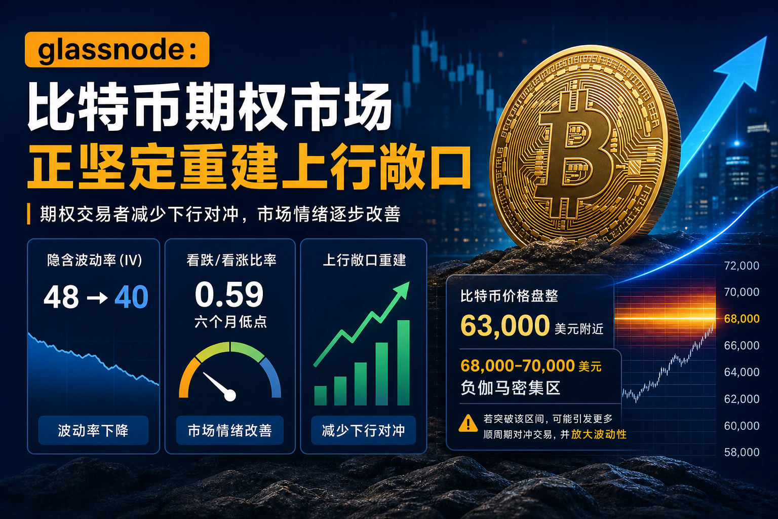 glassnode:比特币期权市场正坚定重建上行敞口