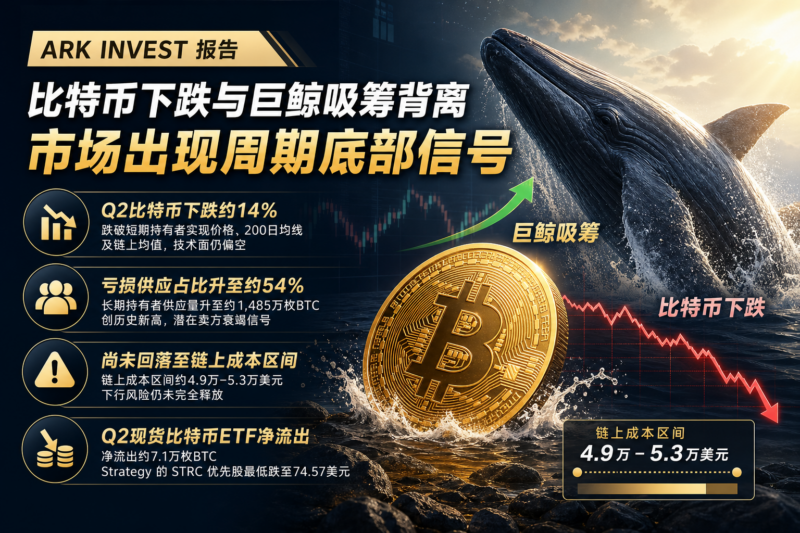 ARK Invest:比特币下跌与巨鲸吸筹背离,市场出现周期底部信号-指挥使社区 - 真实线索、热点议题与深度观察