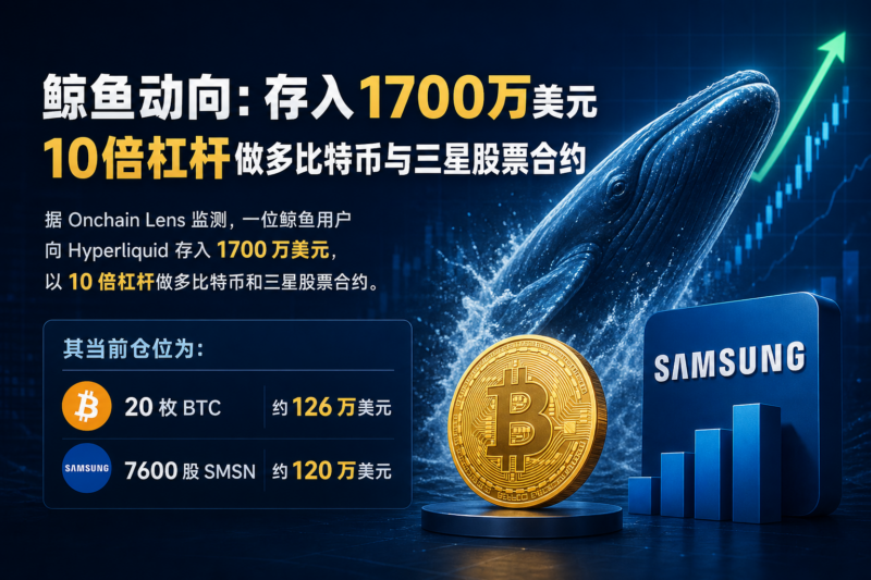 鲸鱼动向:存入1700万美元,10倍杠杆做多比特币与三星股票合约-指挥使社区 - 真实线索、热点议题与深度观察