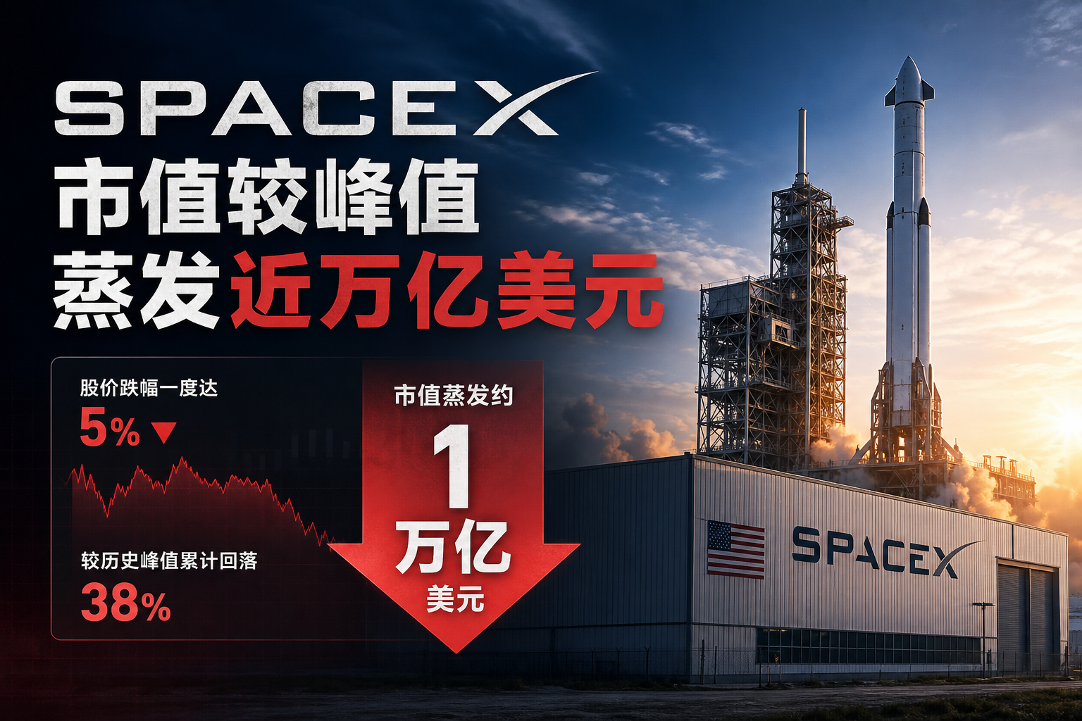 SpaceX市值较峰值蒸发近万亿美元