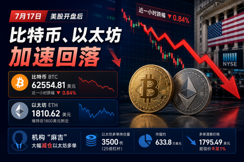 美股开盘后比特币、以太坊加速回落-指挥使社区 - 真实线索、热点议题与深度观察
