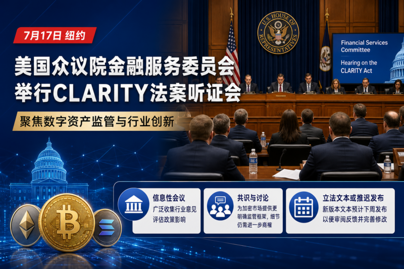 美国众议院金融服务委员会举行CLARITY法案听证会-指挥使社区 - 真实线索、热点议题与深度观察