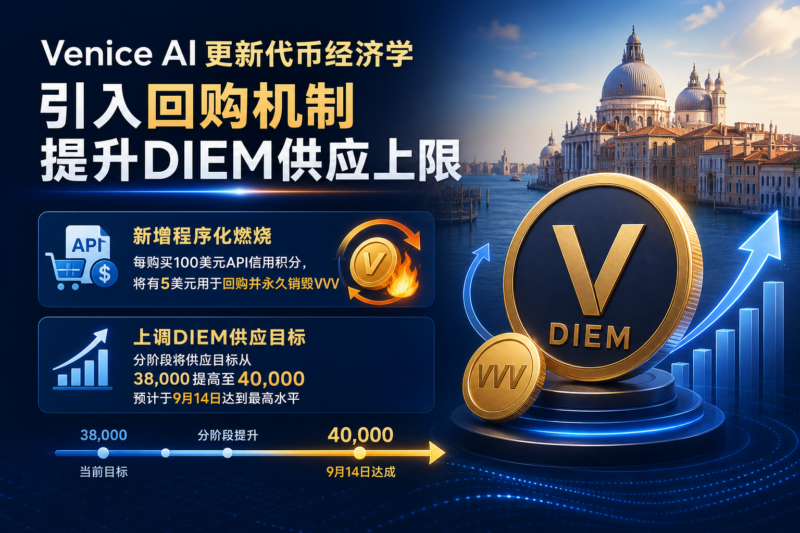 Venice AI更新代币经济学:引入回购机制,提升DIEM供应上限-指挥使社区 - 真实线索、热点议题与深度观察