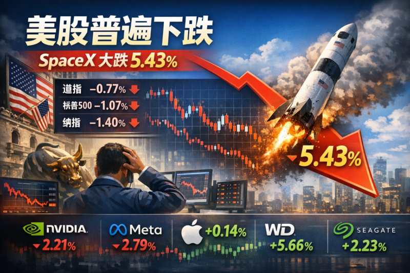 美股主要股指普跌 SpaceX大跌5.43%-指挥使社区 - 真实线索、热点议题与深度观察