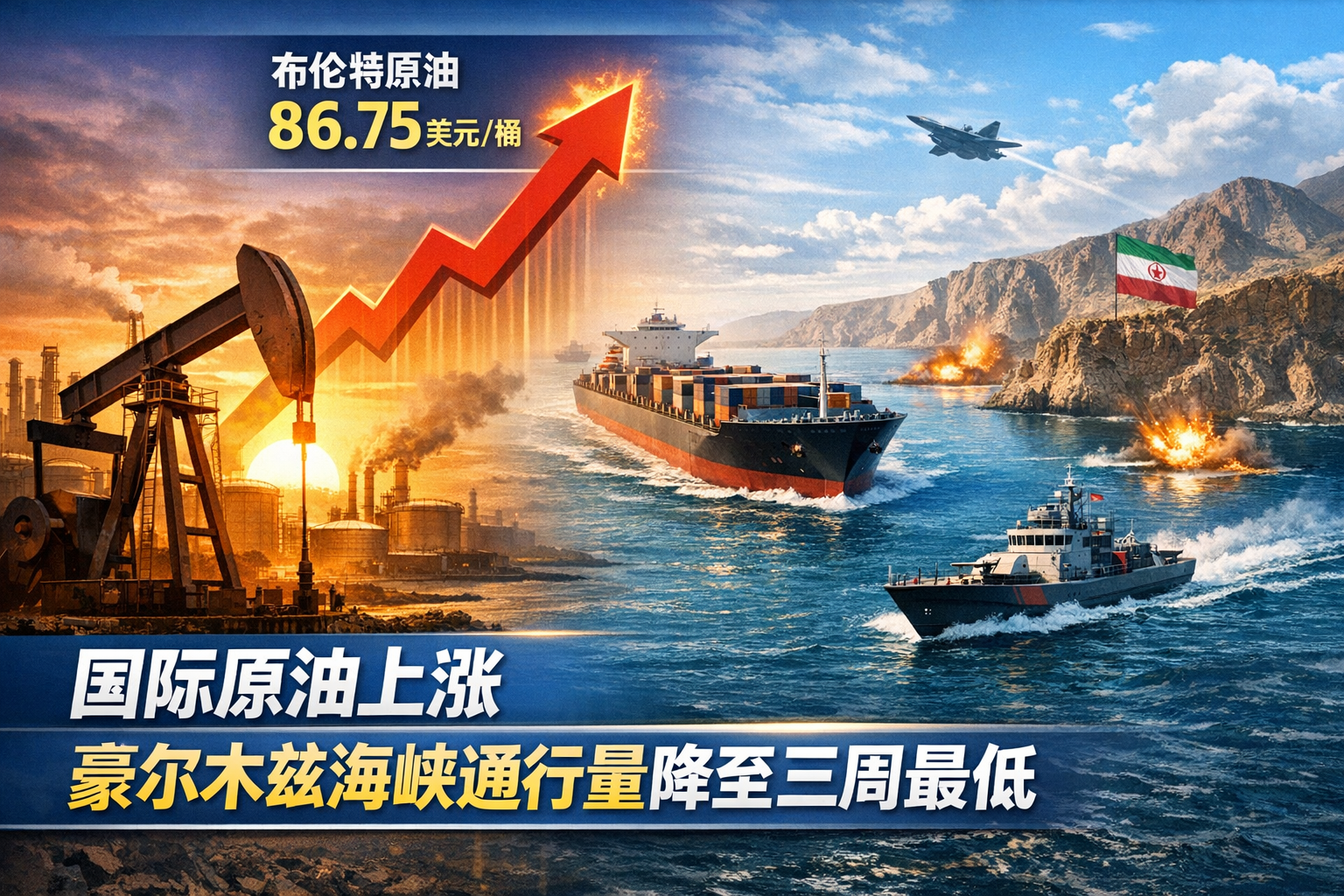 国际原油持续上涨,霍尔木兹海峡船舶通过量降至三周最低