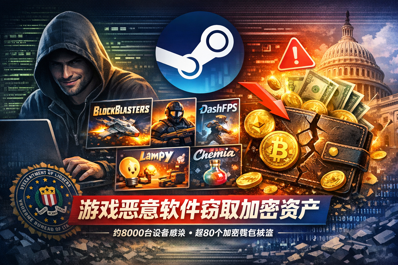 美国男子通过Steam游戏植入恶意软件窃取加密资产
