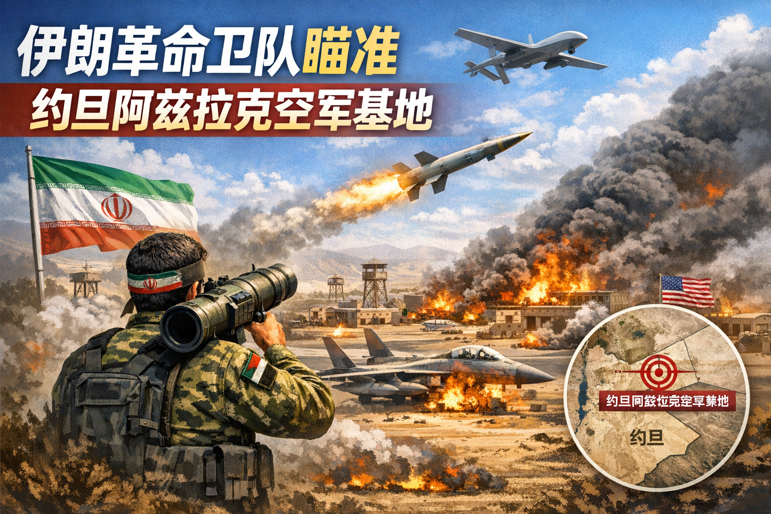 伊朗革命卫队称已瞄准约旦阿兹拉克空军基地