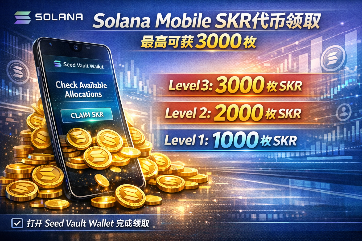 Solana Mobile 开启新一轮 SKR 代币领取:最高可获 3000 枚