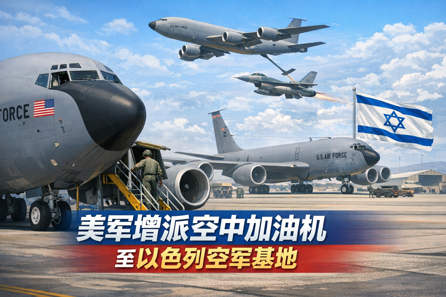 以军方:美增派空中加油机至以色列空军基地