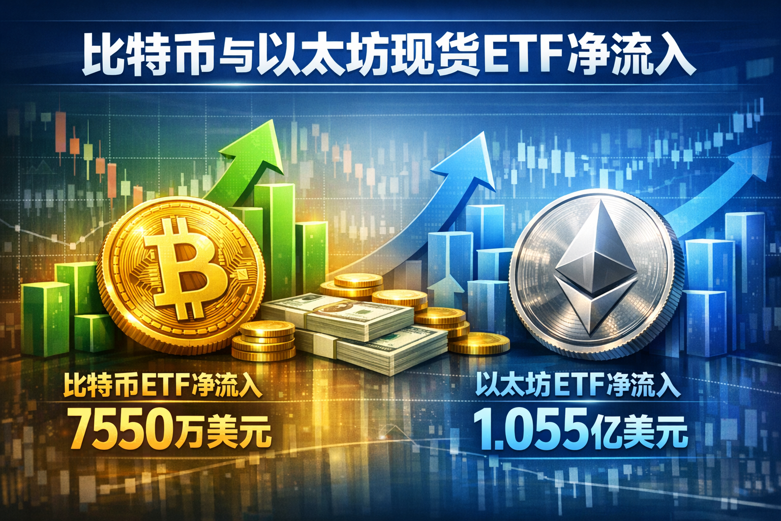 本周美国比特币与以太坊现货ETF净流入情况