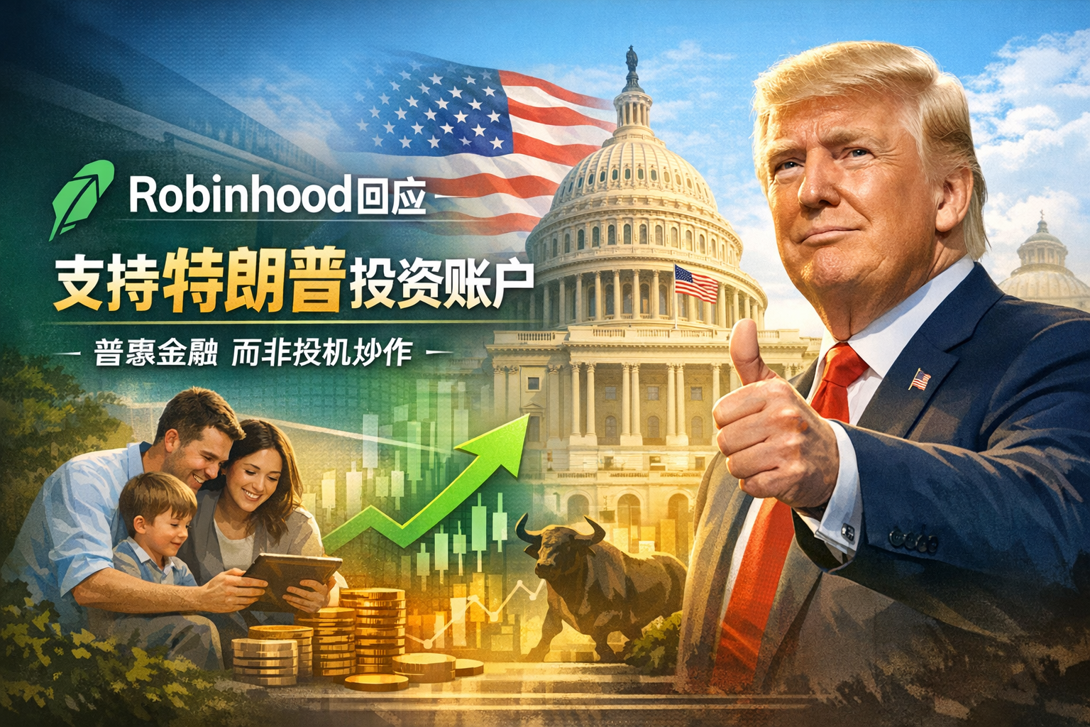 Robinhood回应争议:支持特朗普账户旨在普惠金融,而非鼓励赌博式交易