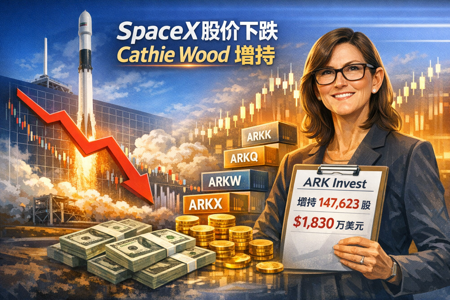 SpaceX股价跌破发行价,Cathie Wood增持