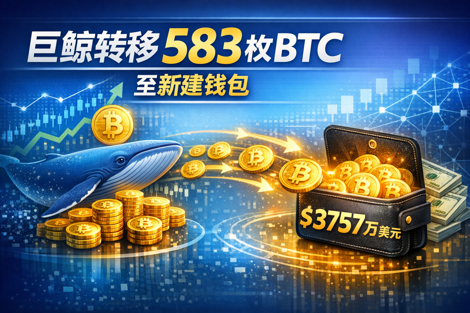 链上侦探 | 某巨鲸再次转移583枚BTC至新建钱包,涉3757万美元