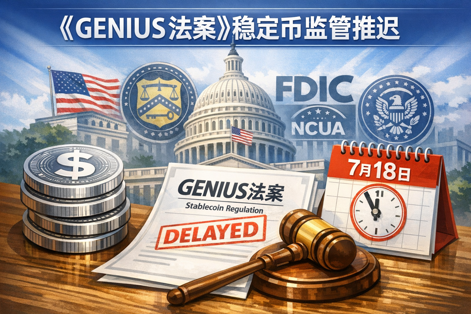 美国监管机构未能按期出台《GENIUS法案》稳定币规则