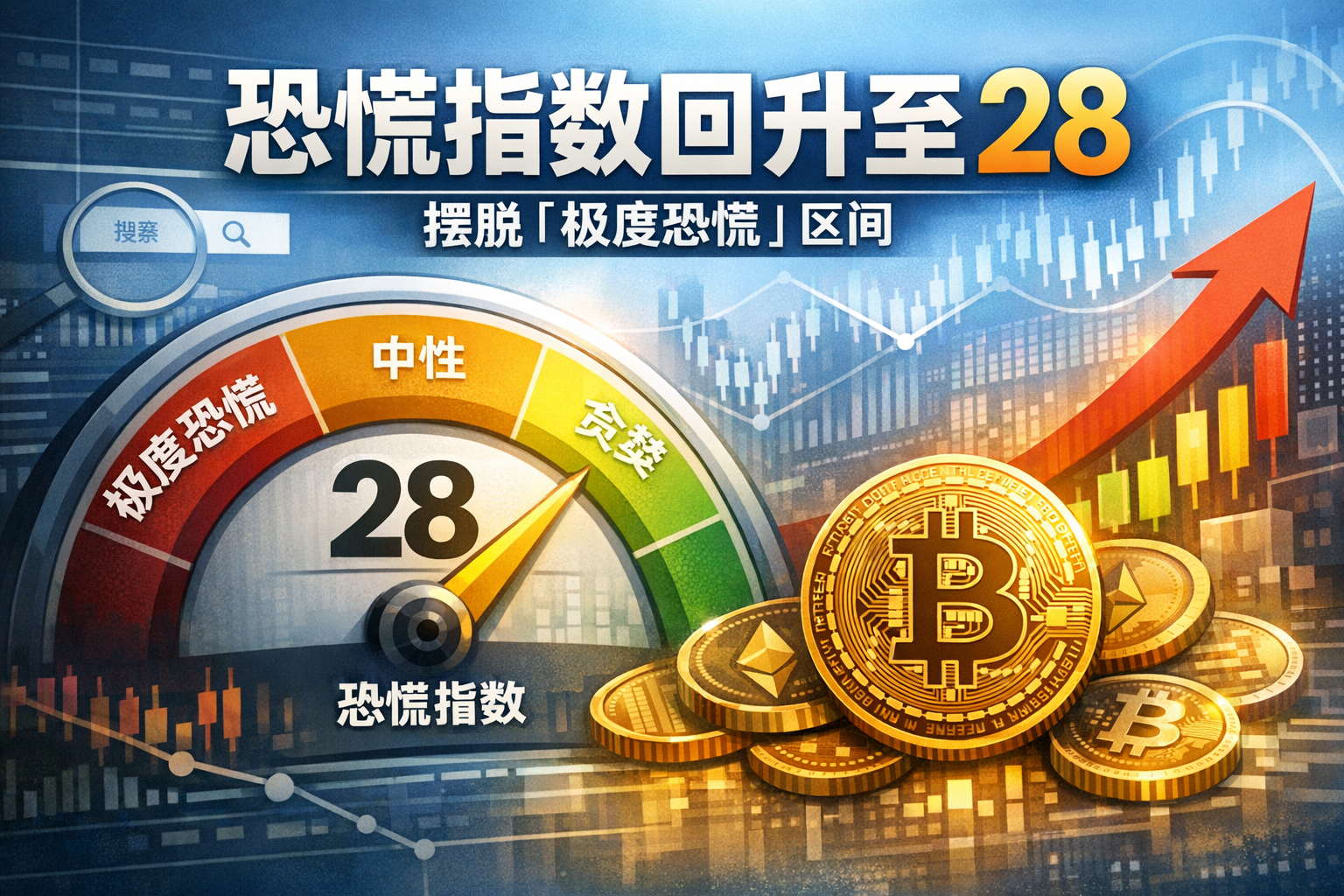加密恐慌指数回升至28,摆脱「极度恐慌」区间