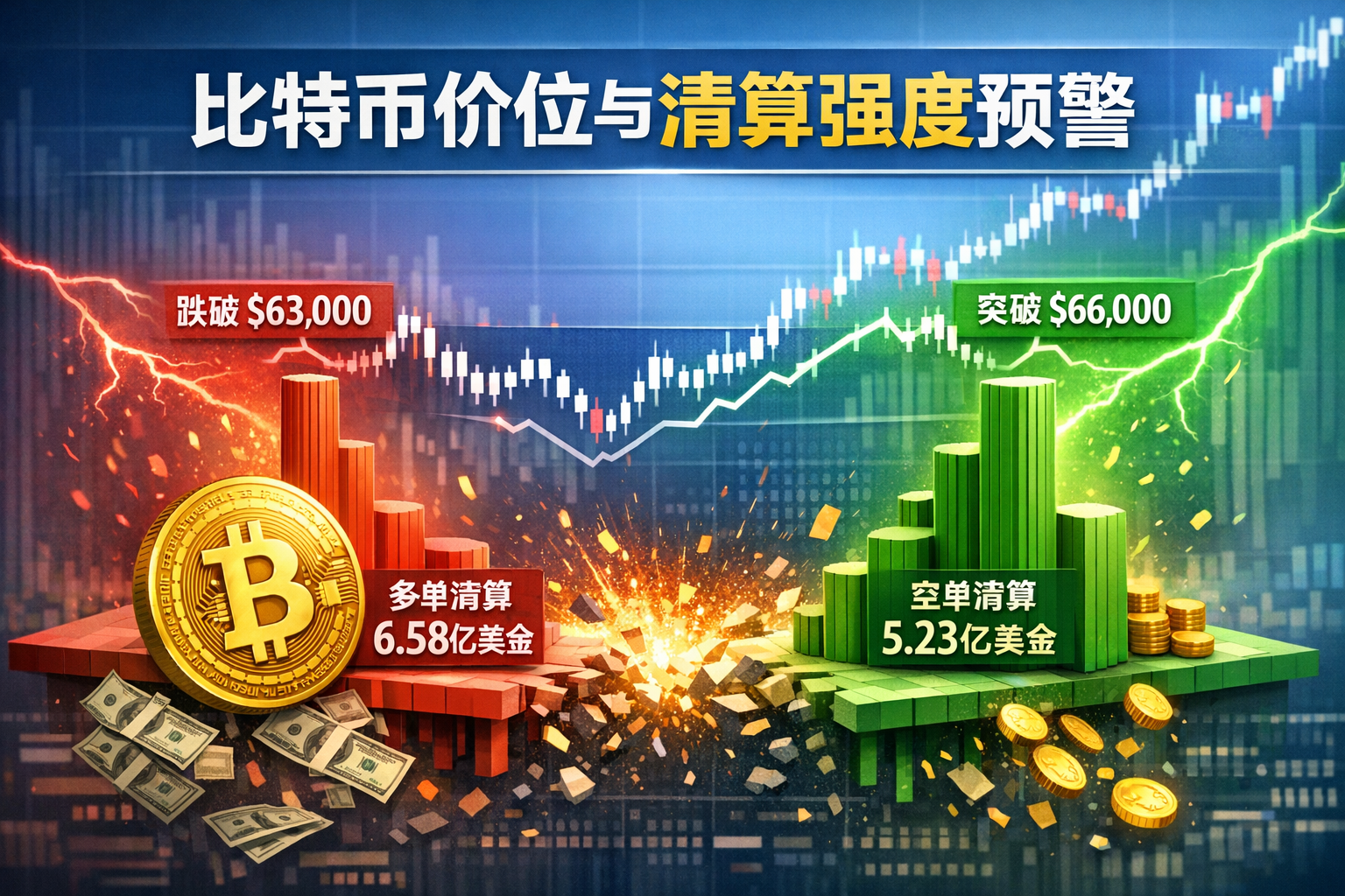 比特币价位与清算强度预警