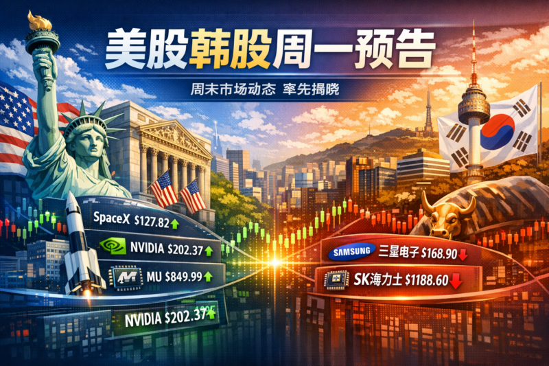 美股韩股周一价格预告-指挥使社区 - 真实线索、热点议题与深度观察
