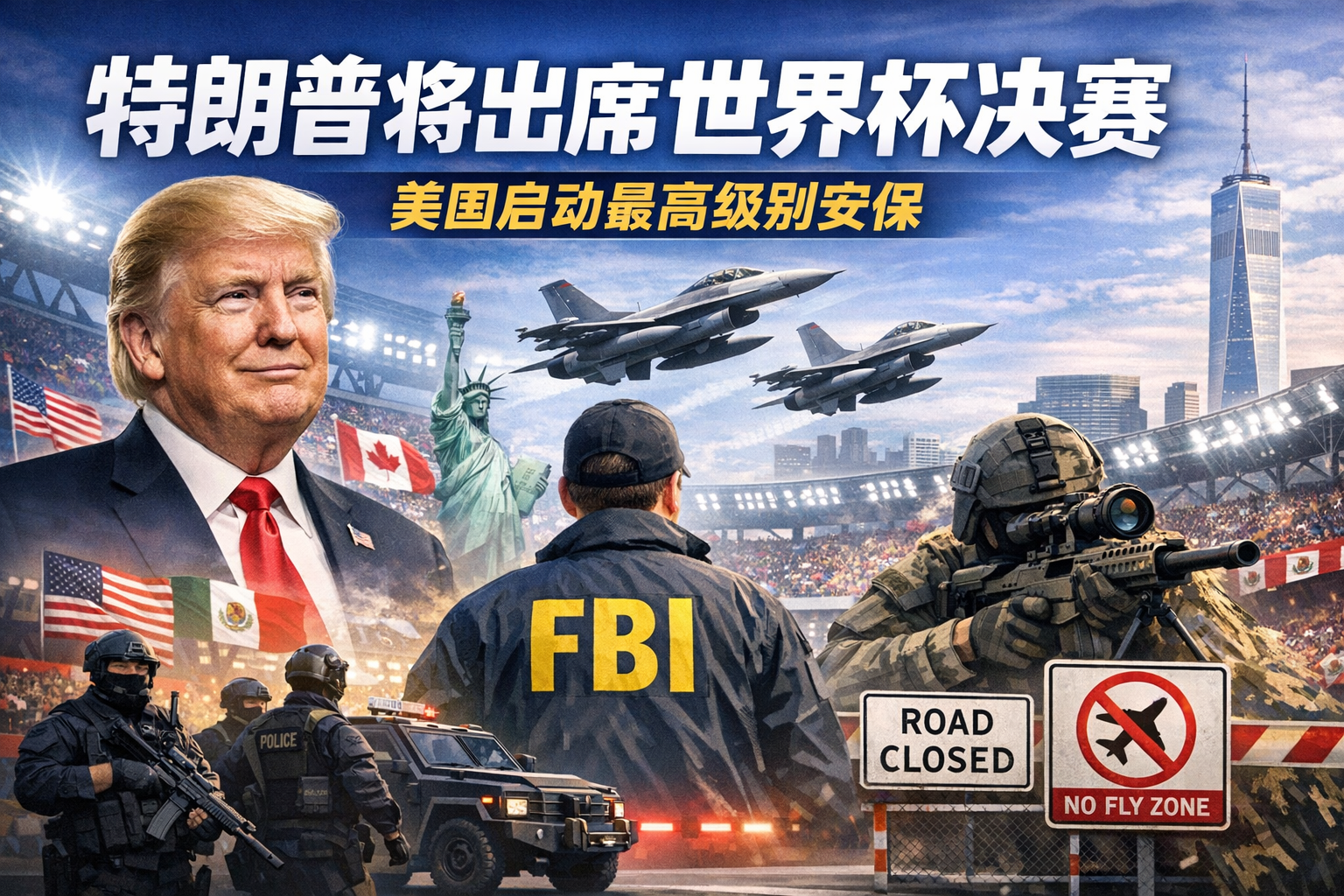 特朗普确认出席世界杯决赛 美国启动最高级别安保