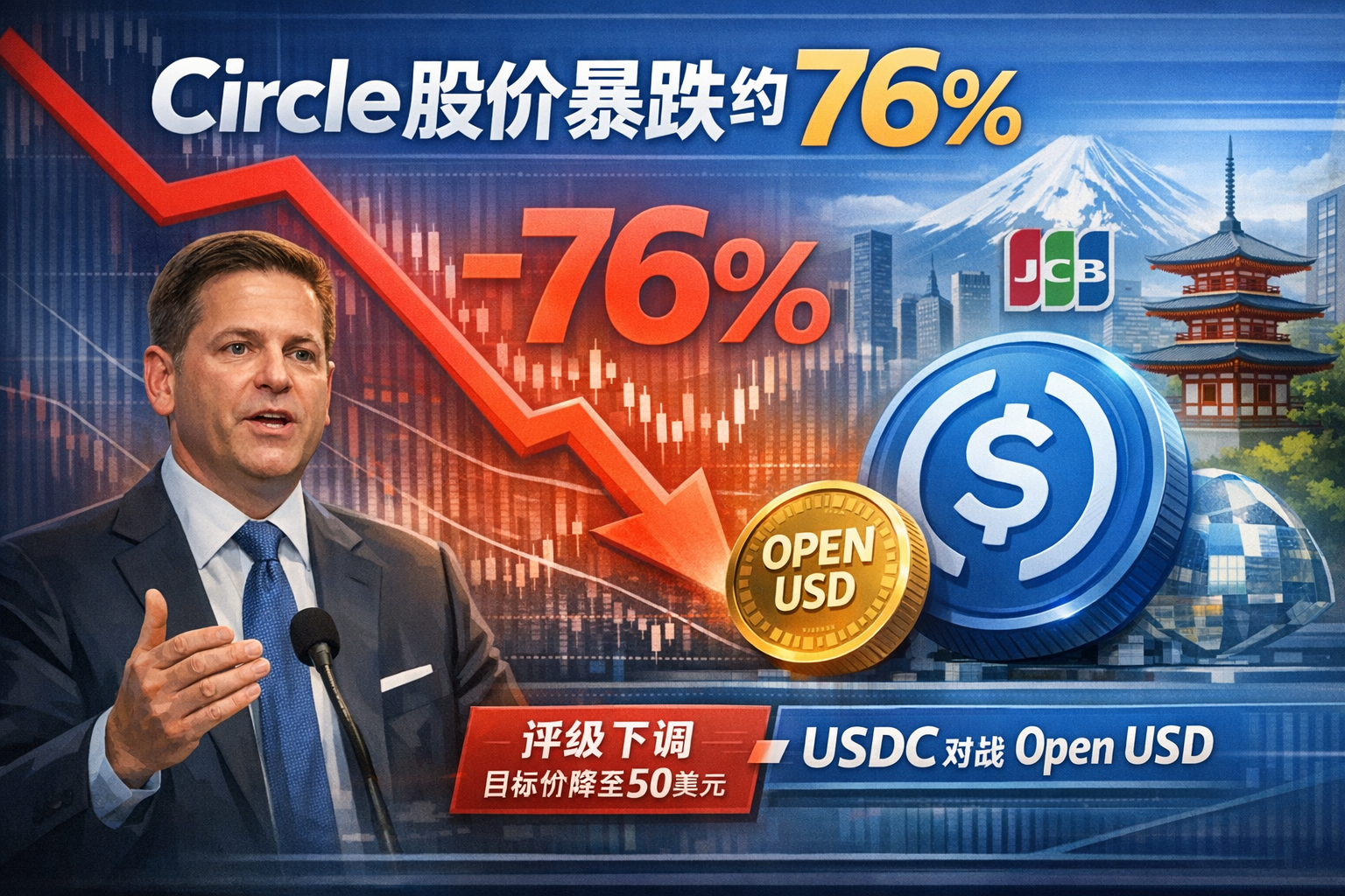 Circle总裁回应股价暴跌约76%