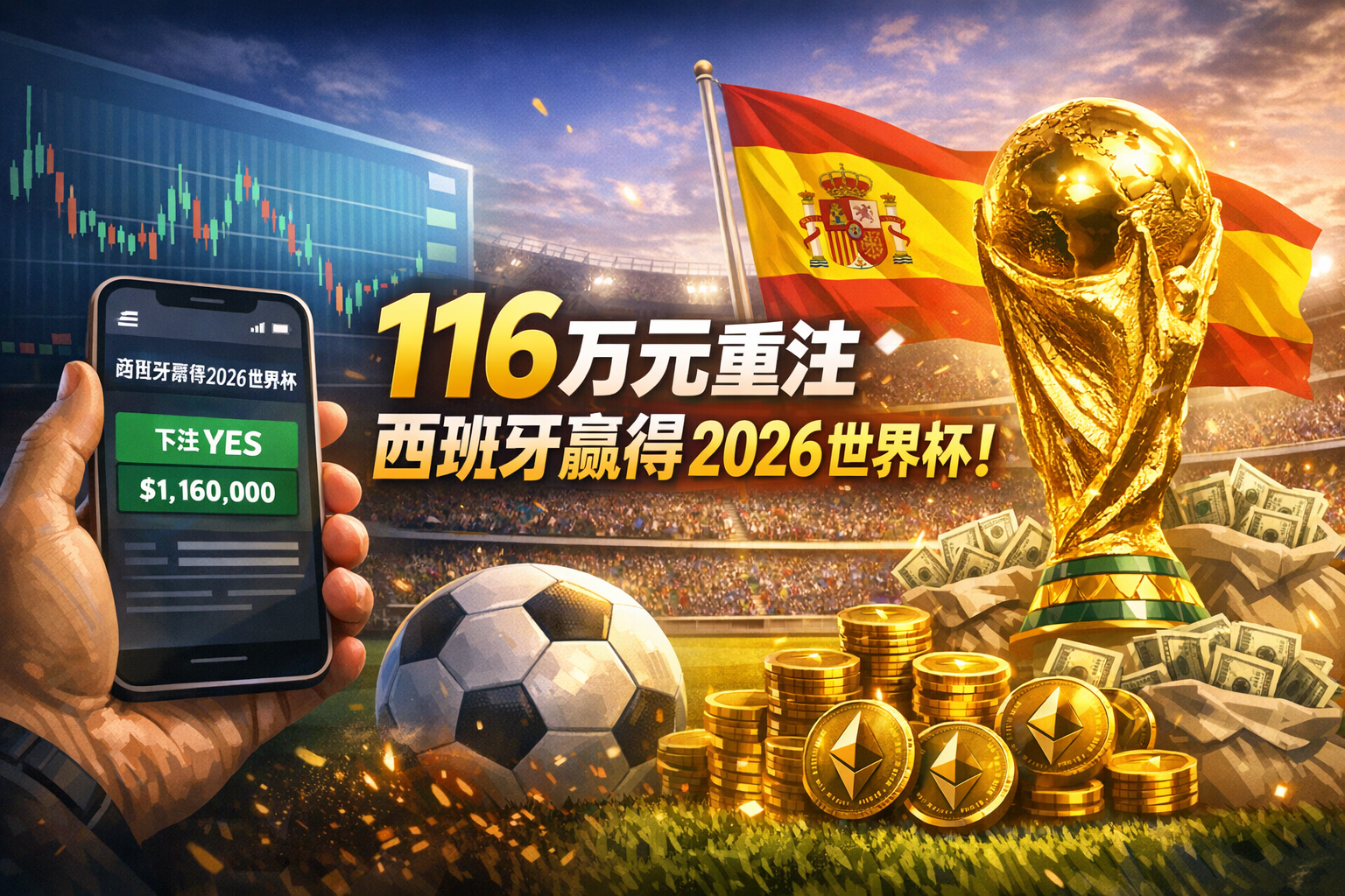 新建账户116万美元重仓押注西班牙赢得2026年FIFA世界杯