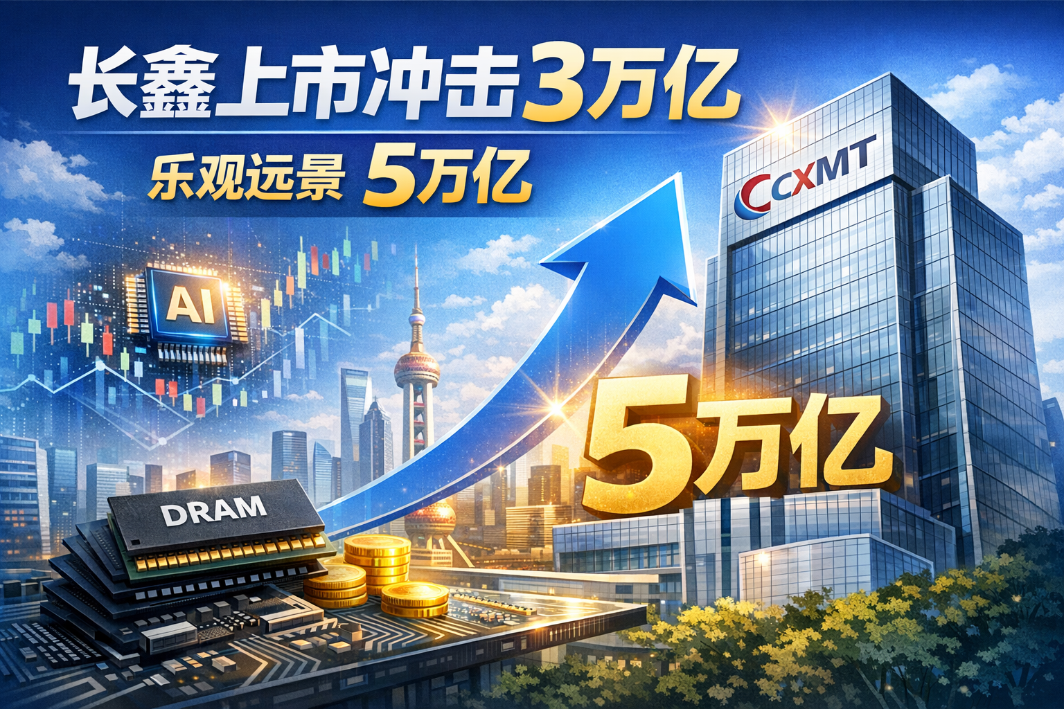 长鑫上市表现预测:冲击3万亿,乐观远景5万亿