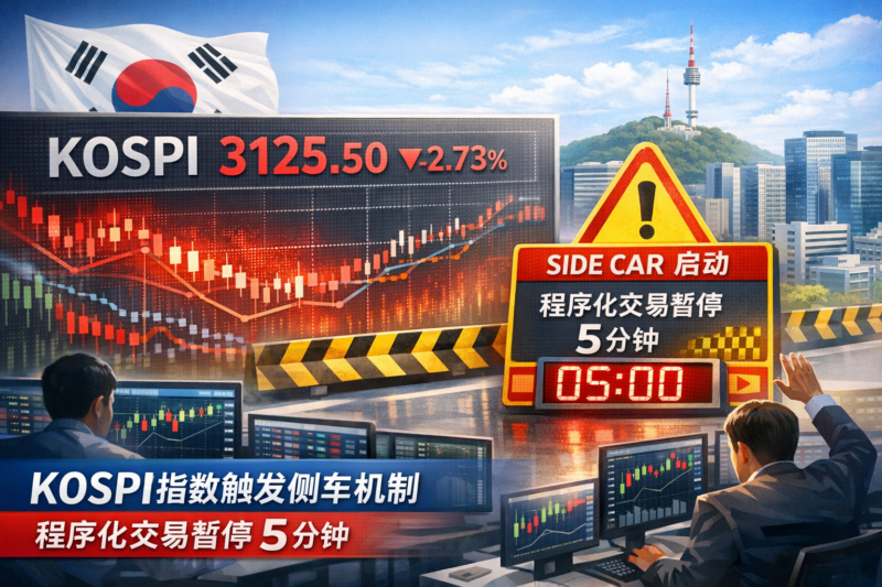 韩国交易平台触发KOSPI指数侧车机制 程序化交易暂停5分钟-指挥使社区 - 真实线索、热点议题与深度观察