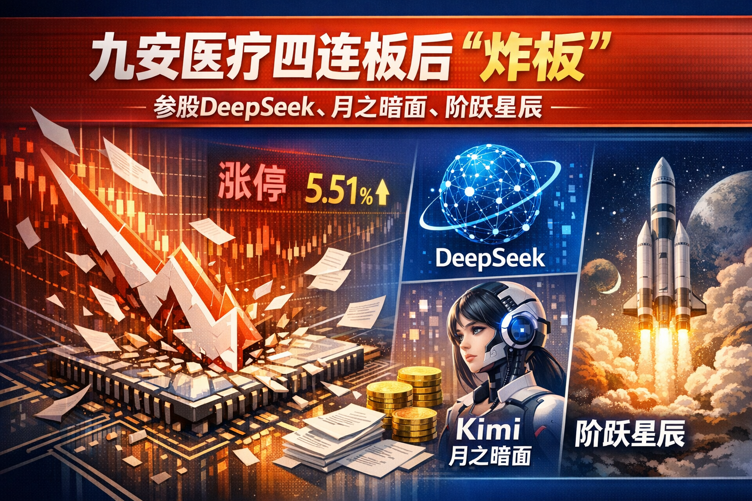 九安医疗连续四日涨停后“炸板” 参股DeepSeek、月之暗面及阶跃星辰