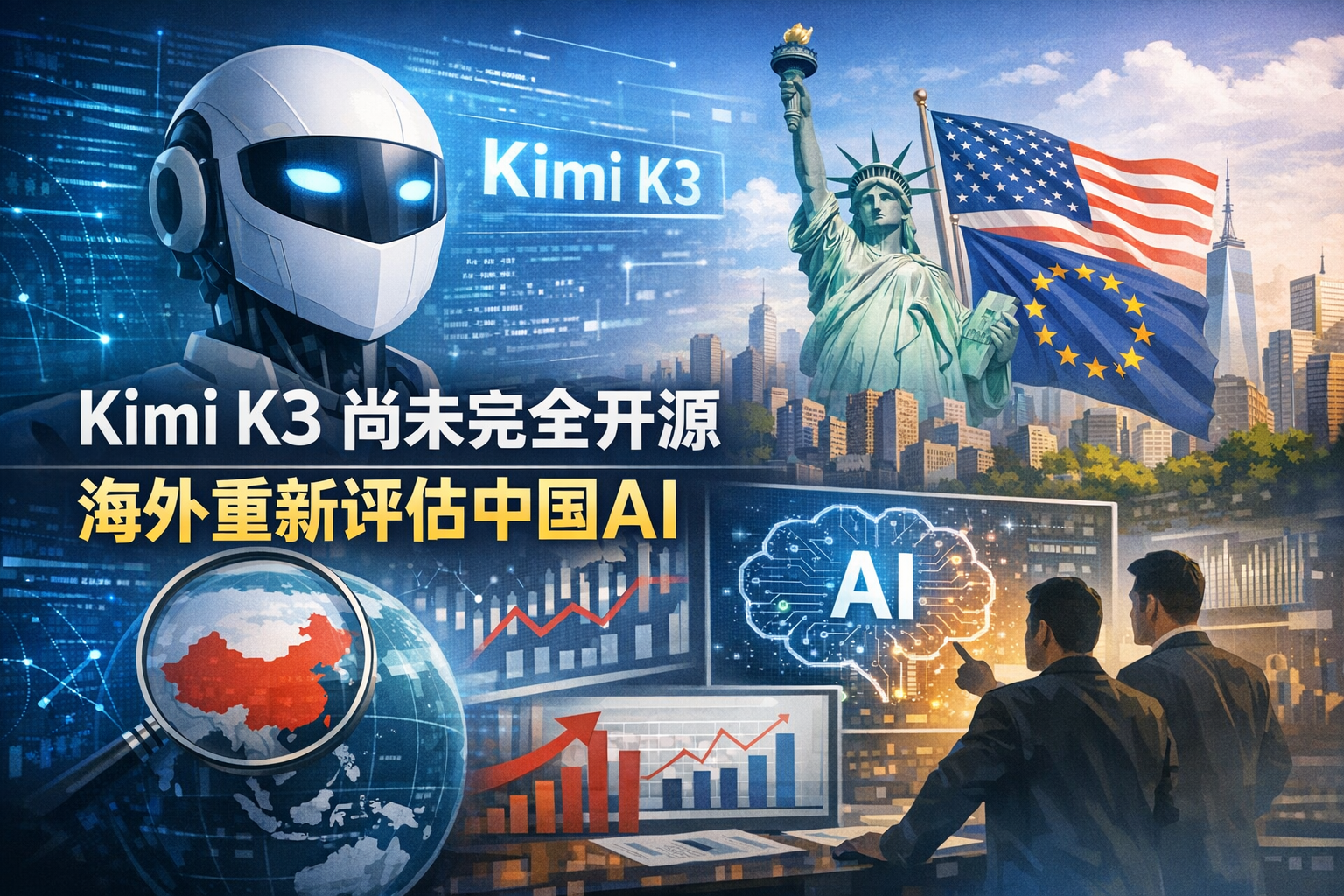 海外刷屏的Kimi K3尚未完全开源，海外开始重新评估中国AI
